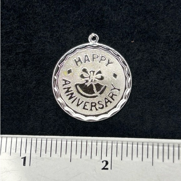Vintage Sterling Happy Anniversary Charm - Picture 2 of 5